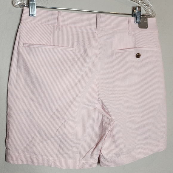 NWT J. Crew Pink White Stripe 7" stretch Seersucker Shorts Men's Size 30 - Picture 8 of 16